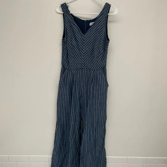 Rachel Zoe Navy Striped Jumpsuit Women 4 - Picture 3 of 10